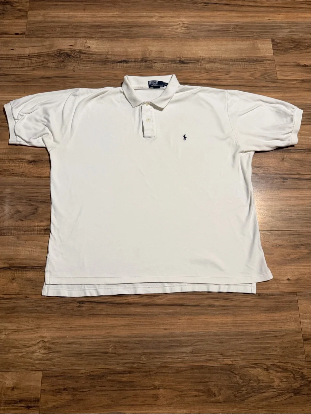 Ralph Lauren White Men's Short-Sleeve Polo with Navy Pony-2XL